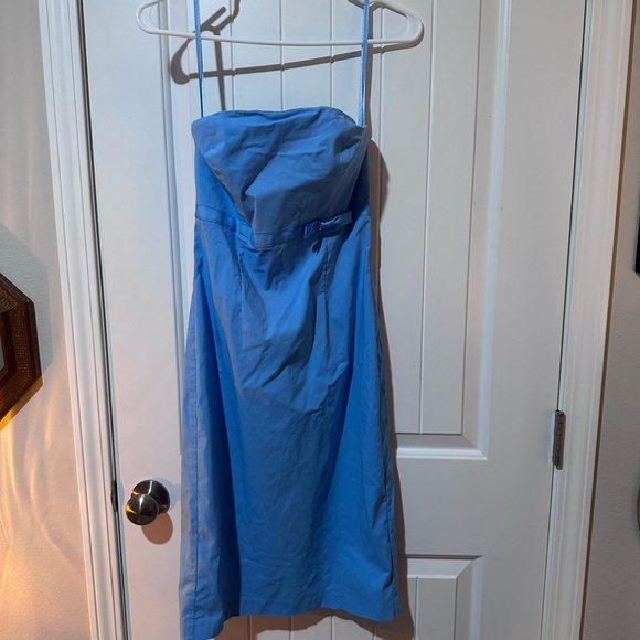 Express Light Blue Strapless Dress - Picture 1 of 3